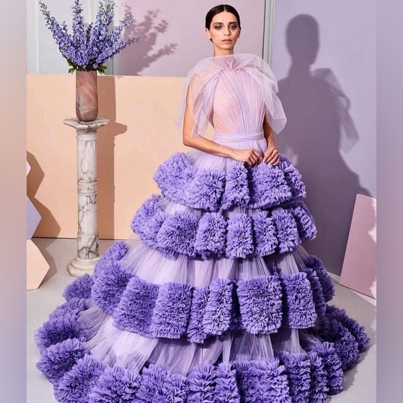 Christian Siriano Dresses & Skirts - Christian Siriano purple Dress Gown US8 M L  princess costume PROM Medium